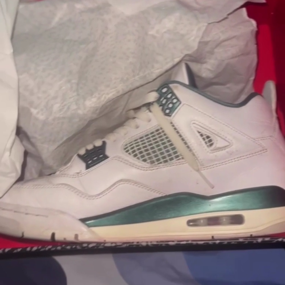 White and Teal Sneakers